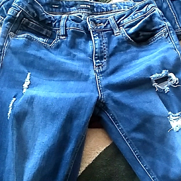 👖 Miss Me Jeans Skinny Distressed M100159 Sz 28  DESPERATELY SEEKING TRAVEL - Picture 2 of 16